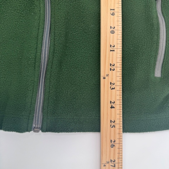 LL Bean Sweater Men Medium Green Fleece Slightly Fitted Full Zip Jacket Outdoors - Picture 7 of 8